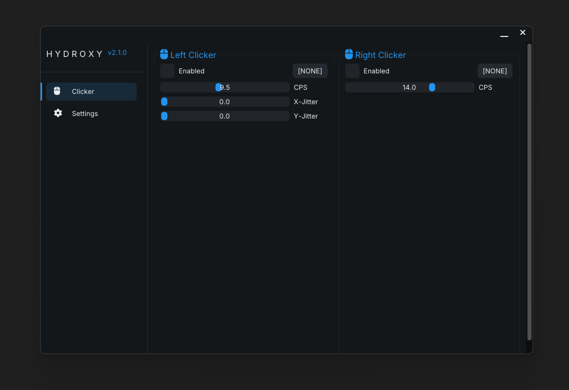 Screenshot of the Clicker